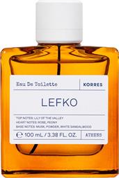 EAU DE TOILETTE LEFKO ΓΥΝΑΙΚΕΙΟ ΑΡΩΜΑ ΜΕ ΝΟΤΕΣ ΑΝΘΟΥΣ ΜΙΓΚΕ, ΤΡΙΑΝΤΑΦΥΛΛΟΥ & ΠΑΙΩΝΙΑΣ 100ML KORRES