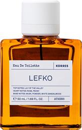 EAU DE TOILETTE LEFKO ΓΥΝΑΙΚΕΙΟ ΑΡΩΜΑ ΜΕ ΝΟΤΕΣ ΑΝΘΟΥΣ ΜΙΓΚΕ, ΤΡΙΑΝΤΑΦΥΛΛΟΥ & ΠΑΙΩΝΙΑΣ 50ML KORRES