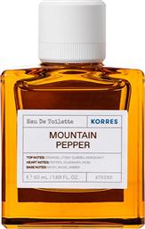 EAU DE TOILETTE MOUNTAIN PEPPER ΑΝΔΡΙΚΟ ΑΡΩΜΑ ΜΕ ΝΟΤΕΣ ΑΠΟ ΠΙΠΕΡΙ, ΠΕΡΓΑΜΟΝΤΟ & ΠΟΡΤΟΚΑΛΙ 50ML KORRES