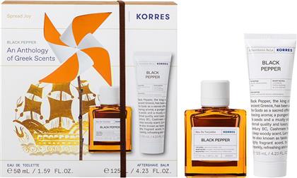 PROMO BLACK PEPPER EAU DE TOILETTE 50ML & AFTERSHAVE BALM 125ML KORRES
