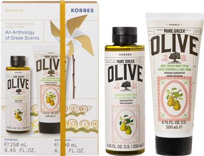 PROMO PURE GREEK OLIVE HONEY & PEAR BODY CREAM 200ML & SHOWER GEL 250ML KORRES