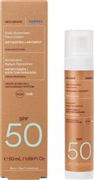 RED GRAPE DAILY SUNSCREEN ANTIAGEING & ANTISPOT SPF50 ΑΝΤΗΛΙΑΚΗ ΚΡΕΜΑ ΠΡΟΣΩΠΟΥ, ΕΛΑΦΡΙΑΣ ΥΦΗΣ, ΥΨΗΛΗΣ ΠΡΟΣΤΑΣΙΑΣ ΚΑΤΑ ΤΩΝ ΡΥΤΙΔΩΝ & ΤΩΝ ΠΑΝΑΔΩΝ 50ML KORRES