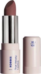 TRUE VELVETY LIPSTICK ΚΡΑΓΙΟΝ ΜΕ ΚΡΕΜΩΔΗ ΥΦΗ & ΠΛΟΥΣΙΟ ΧΡΩΜΑ ΜΕ ΜΟΛΙΣ ΕΝΑ ΠΕΡΑΣΜΑ 3G - 23 ROSEWOOD KORRES