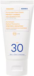 YOGHURT SUNSCREEN FACE CREAM SPF30 ΑΝΤΗΛΙΑΚΗ ΚΡΕΜΑ ΠΡΟΣΩΠΟΥ ΥΨΗΛΗΣ ΠΡΟΣΤΑΣΙΑΣ ΓΙΑ ΑΜΕΣΗ ΕΝΥΔΑΤΩΣΗ, ΚΑΤΑΛΛΗΛΟ ΓΙΑ ΕΥΑΙΣΘΗΤΕΣ ΕΠΙΔΕΡΜΙΔΕΣ 50ML KORRES