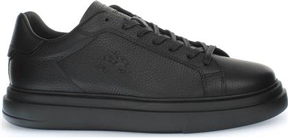 ΑΝΔΡΙΚΑ ΔΕΡΜΑΤΙΝΑ SNEAKERS ΜΕ ΛΟΓΟΤΥΠΟ - LFM242010-3300 ΜΑΥΡΟ LA MARTINA