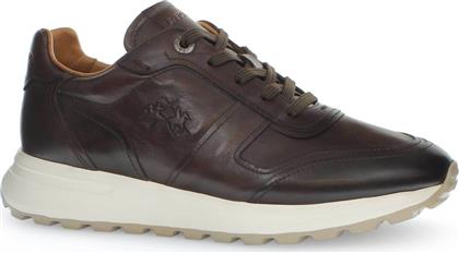 ΑΝΔΡΙΚΑ ΔΕΡΜΑΤΙΝΑ SNEAKERS ΜΕ ΛΟΓΟΤΥΠΟ - LFM252050-1T014 ΚΑΦΕ ΣΚΟΥΡΟ LA MARTINA