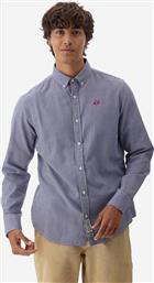 ΑΝΔΡΙΚΟ ΠΟΥΚΑΜΙΣΟ POPLIN BUTTON DOWN ΜΕ ΨΙΛΟ ΚΑΡΟ ΣΧΕΔΙΟ ΚΑΙ ΚΕΝΤΗΜΕΝΟ ΛΟΓΟΤΥΠΟ REGULAR FIT ''RODOLFO'' - MBC009-PP729 ΜΠΛΕ ΣΚΟΥΡΟ LA MARTINA