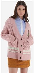 ΓΥΝΑΙΚΕΙΑ ΜΑΛΛΙΝΗ ΖΑΚΕΤΑ ΜΕ CABLE KNIT PATTERN ΚΑΙ ΚΕΝΤΗΜΑΤΑ OVERSIZED FIT - WBS004-YW144 ΡΟΖ LA MARTINA