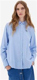 ΓΥΝΑΙΚΕΙΟ ΠΟΥΚΑΜΙΣΟ OXFORD BUTTON DOWN ΜΕ ΚΕΝΤΗΜΕΝΟ ΛΟΓΟΤΥΠΟ REGULAR FIT ''ZABRINA'' - ZWC001-OX077 ΜΠΛΕ ΑΝΟΙΧΤΟ LA MARTINA