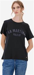 ΓΥΝΑΙΚΕΙΟ T-SHIRT ΜΕ LOGO PRINT SLIM FIT ''BASANTA'' - WBR301-RB013 ΜΑΥΡΟ LA MARTINA
