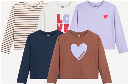 ΣΕΤ 5 ΜΑΚΡΥΜΑΝΙΚΑ T-SHIRT LA REDOUTE COLLECTIONS