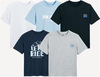 ΣΕΤ 5 T-SHIRT ΜΕ ΜΗΝΥΜΑ LA REDOUTE COLLECTIONS