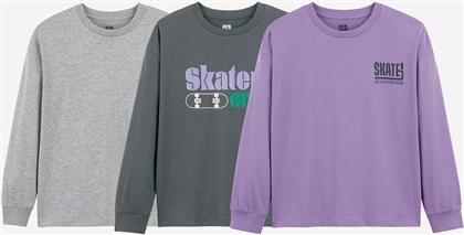 ΣΕΤ ΑΠΟ 3 T-SHIRTS ΜΕ ΜΑΚΡΙΑ ΜΑΝΙΚΙΑ LA REDOUTE COLLECTIONS