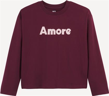 T-SHIRT ΜΕ ΜΑΚΡΙΑ ΜΑΝΙΚΙΑ ΜΕ ΕΚΤΥΠΩΣΗ AMORE LA REDOUTE COLLECTIONS