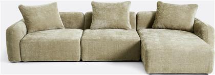 ΔΕΞΙΟΣ ΓΩΝΙΑΚΟΣ ΜΟΝΤΕΡΝΟΣ ΚΑΝΑΠΕΣ 3 ΘΕΣΕΩΝ ΑΠΟ ΖΑΚΑΡ CHENILLE Μ380XΠ340XΥ87CM LA REDOUTE INTERIEURS