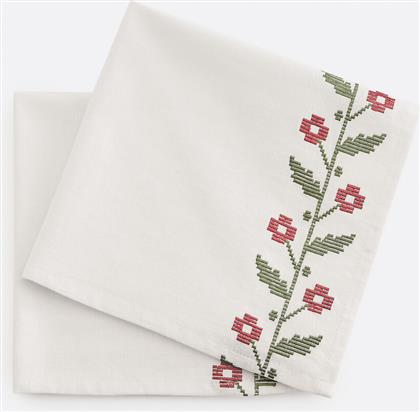 ΠΕΤΣΕΤΕΣ ΤΡΑΠΕΖΙΟΥ ΑΠΟ ΠΛΥΜΕΝΟ ΒΑΜΒΑΚΙ/ΒΙΣΚΟΖΗ 45X45 CM LA REDOUTE INTERIEURS