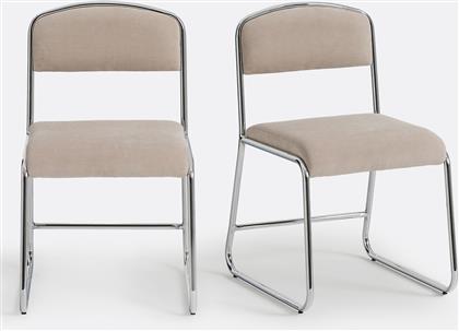 ΣΕΤ ΑΠΟ 2 ΚΑΡΕΚΛΕΣ ΜΕ ΕΠΙΣΤΡΩΣΗ ΧΡΩΜΙΟΥ ΚΑΙ ΥΦΑΣΜΑ Μ54XΠ47XΥ82CM LA REDOUTE INTERIEURS