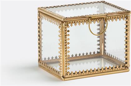 ΤΕΤΡΑΓΩΝΗ ΒΙΤΡΙΝΑ ΑΠΟ ΓΥΑΛΙ & ΟΡΕΙΧΑΛΚΟ STELIA Μ8XΠ10XΥ8CM LA REDOUTE INTERIEURS