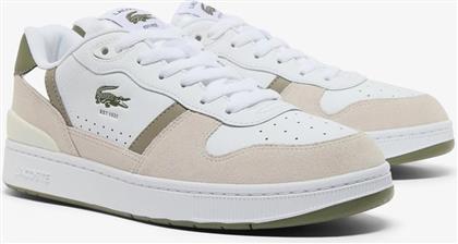 ΑΝΔΡΙΚΑ ΔΕΡΜΑΤΙΝΑ/SUEDE SNEAKERS ''T-CLIP'' - 50SMA01852H4 ΛΕΥΚΟ LACOSTE