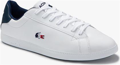 ΑΝΔΡΙΚΑ SNEAKERS ΜΕ ΚΟΡΔΟΝΙΑ ''GRADUATE TRICOLORE'' - 39SMA0027407 ΛΕΥΚΟ LACOSTE