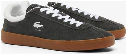 ΑΝΔΡΙΚΑ SUEDE SNEAKERS ΜΕ ΛΟΓΟΤΥΠΟ ''BASESHOT'' - 48SMA0008GRG ΜΑΥΡΟ LACOSTE