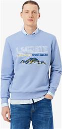 ΑΝΔΡΙΚΗ ΜΠΛΟΥΖΑ ΦΟΥΤΕΡ ΜΕ ΛΟΓΟΤΥΠΟ ΚΑΙ MOUNTAIN MOTIF CLASSIC FIT - SH5884-00 ΜΠΛΕ ΑΝΟΙΧΤΟ LACOSTE