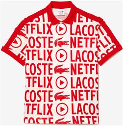 ΑΝΔΡΙΚΗ ΜΠΛΟΥΖΑ ΠΟΛΟ ΜΕ ALL-OVER LOGO PRINT ΚΑΙ LETTERING ''NETFLIX'' - PH7046 ΚΟΚΚΙΝΟ LACOSTE