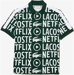 ΑΝΔΡΙΚΗ ΜΠΛΟΥΖΑ ΠΟΛΟ ΜΕ ALL-OVER LOGO PRINT ΚΑΙ LETTERING ''NETFLIX'' - PH7046 ΠΡΑΣΙΝΟ ΣΜΑΡΑΓΔΙ LACOSTE