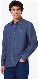 ΑΝΔΡΙΚΟ DENIM ΠΟΥΚΑΜΙΣΟ ΜΕ ΚΕΝΤΗΜΕΝΟ ΛΟΓΟΤΥΠΟ REGULAR FIT - CH9084-00 DENIM BLUE ΣΚΟΥΡΟ LACOSTE