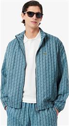 ΑΝΔΡΙΚΟ JACKET ΑΔΙΑΒΡΟΧΟ ΜΕ ALL-OVER MONOGRAM PRINT ΚΑΙ ΚΕΝΤΗΜΕΝΟ ΛΟΓΟΤΥΠΟ - BH8902-00 ΜΠΛΕ ΑΝΟΙΧΤΟ LACOSTE