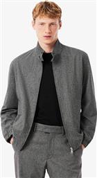 ΑΝΔΡΙΚΟ ΜΑΛΛΙΝΟ JACKET ΜΕ ΣΧΕΔΙΟ ΨΑΡΟΚΟΚΑΛΟ ΚΑΙ ΨΗΛΟ ΛΑΙΜΟ - BH5526-00 ΓΚΡΙ LACOSTE