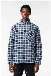 ΑΝΔΡΙΚΟ OVERSHIRT FLANNEL ΜΕ ΚΑΡΟ ΣΧΕΔΙΟ, ΤΣΕΠΗ ΚΑΙ ΛΟΓΟΤΥΠΟ ΣΤΟ ΜΑΝΙΚΙ - CH1863 ΜΠΛΕ ΣΚΟΥΡΟ LACOSTE