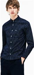 ΑΝΔΡΙΚΟ ΠΟΥΚΑΜΙΣΟ FADED IKAT CHECK PRINT - CH0936 ΜΠΛΕ ΣΚΟΥΡΟ LACOSTE