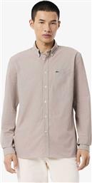 ΑΝΔΡΙΚΟ ΠΟΥΚΑΜΙΣΟ GINGHAM POPLIN ΜΕ ΨΙΛΟ ΚΑΡΟ ΣΧΕΔΙΟ ΚΑΙ ΤΣΕΠΗ ΜΕ ΚΕΝΤΗΜΕΝΟ ΛΟΓΟΤΥΠΟ REGULAR FIT - CH5621 ΜΠΕΖ LACOSTE