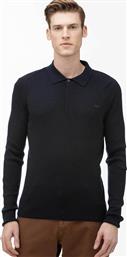 ΑΝΔΡΙΚΟ ΠΟΥΛΟΒΕΡ ΜΕ ALL-OVER RIBBED ΥΦΗ ΚΑΙ ΠΟΛΟ ΓΙΑΚΑ - AH7953 ΜΠΛΕ ΣΚΟΥΡΟ LACOSTE