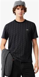 ΑΝΔΡΙΚΟ T-SHIRT ΜΕ ALL-OVER MONOGRAM ΚΑΙ ΚΕΝΤΗΜΕΝΟ ΛΟΓΟΤΥΠΟ CLASSIC FIT - TH5902-00 ΑΝΘΡΑΚΙ LACOSTE