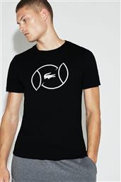 ΑΝΔΡΙΚΟ T-SHIRT ΜΕ GRAPHIC PRINT 'S TENNIS COLLECTION FOR AUTOMN / WINTER 2018 - TH9468 ΜΑΥΡΟ LACOSTE