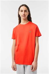 ΑΝΔΡΙΚΟ T-SHIRT ΜΕ ΚΕΝΤΗΜΕΝΟ ΛΟΓΟΤΥΠΟ REGULAR FIT - TH6709 ΠΟΡΤΟΚΑΛΙ LACOSTE