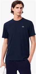 ΑΝΔΡΙΚΟ T-SHIRT ΜΟΝΟΧΡΩΜΟ ΜΕ ΚΕΝΤΗΜΕΝΟ ΛΟΓΟΤΥΠΟ REGULAR FIT - TH7618 ΜΠΛΕ ΣΚΟΥΡΟ LACOSTE