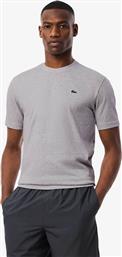 ΑΝΔΡΙΚΟ T-SHIRT ΜΟΝΟΧΡΩΜΟ ΜΕ ΚΕΝΤΗΜΕΝΟ ΛΟΓΟΤΥΠΟ REGULAR FIT - TH7618 ΓΚΡΙ LACOSTE