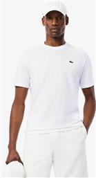 ΑΝΔΡΙΚΟ T-SHIRT ΜΟΝΟΧΡΩΜΟ ΜΕ ΚΕΝΤΗΜΕΝΟ ΛΟΓΟΤΥΠΟ REGULAR FIT - TH7618 ΛΕΥΚΟ LACOSTE