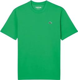 ΑΝΔΡΙΚΟ T-SHIRT ΜΟΝΟΧΡΩΜΟ ΜΕ ΚΕΝΤΗΜΕΝΟ ΛΟΓΟΤΥΠΟ REGULAR FIT - TH7618 ΠΡΑΣΙΝΟ LACOSTE
