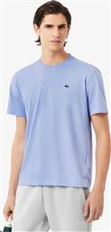 ΑΝΔΡΙΚΟ T-SHIRT ΜΟΝΟΧΡΩΜΟ ΜΕ ΚΕΝΤΗΜΕΝΟ ΛΟΓΟΤΥΠΟ REGULAR FIT - TH7618 ΣΙΕΛ LACOSTE