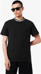 ΑΝΔΡΙΚΟ T-SHIRT ΠΙΚΕ ΜΕ LOGO TAPE ΣΤΟ ΓΙΑΚΑ REGULAR FIT - TH9582-00 ΜΑΥΡΟ LACOSTE