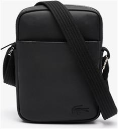 ΑΝΔΡΙΚΟ ΤΣΑΝΤΑΚΙ CROSSBODY ΜΕ ΛΟΓΟΤΥΠΟ ''CLASSIC PIQUE EFFECT VERTICAL '' - NH4422HC ΜΑΥΡΟ LACOSTE