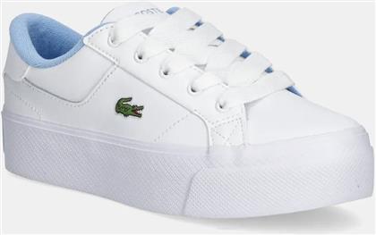 ΑΘΛΗΤΙΚΑ ZIANE PLATFORM LEATHER ΧΡΩΜΑ: ΑΣΠΡΟ, 48CFA0004 LACOSTE