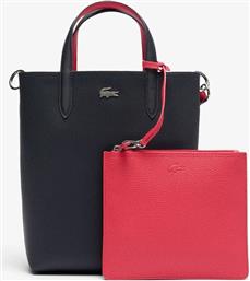 ΓΥΝΑΙΚΕΙΑ CROSSBODY ΤΣΑΝΤΑ ΔΙΠΛΗΣ ΟΨΗΣ ''ANNA REVERSIBLE COATED CANVAS '' - NF2991AA ΜΑΥΡΟ - ΚΟΚΚΙΝΟ LACOSTE