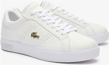 ΓΥΝΑΙΚΕΙΑ ΔΕΡΜΑΤΙΝΑ SNEAKERS ''POWERCOURT 2.0'' - 47SFA0072216 ΛΕΥΚΟ LACOSTE