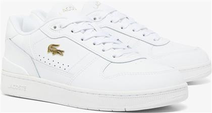 ΓΥΝΑΙΚΕΙΑ ΔΕΡΜΑΤΙΝΑ SNEAKERS ''T-CLIP'' - 48SFA0038216 ΛΕΥΚΟ LACOSTE