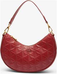 ΓΥΝΑΙΚΕΙΑ ΔΕΡΜΑΤΙΝΗ ΤΣΑΝΤΑ ΩΜΟΥ ΜΕ ALL-OVER MONOGRAM ''MAHEKI HALF MOON'' - NF4710MH ΚΟΚΚΙΝΟ LACOSTE